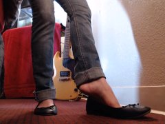 Shoeplay Wrinkled Soles Ballet Flats Jeans
