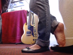 Shoeplay Wrinkled Soles Ballet Flats Jeans