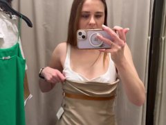 Crazy Girl Publicly Trying On Flamboyant Outfits In The Dressing Room