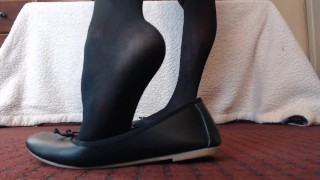 Stockings Ballet Flats Shoeplay Dipping