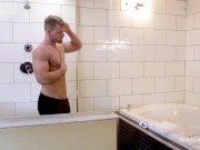 Preview 3 of Beefy Stud Solo Shower Jerk - Brad - Maskurbate
