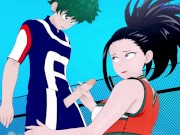 Preview 1 of Momo Yaoyorozu and Izuku Midoriya have intense sex on the rooftop. - My Hero Academia Hentai