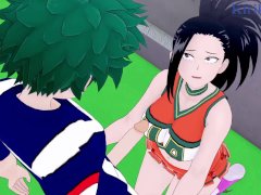 Momo Yaoyorozu and Izuku Midoriya have intense sex on the rooftop. - My Hero Academia Hentai