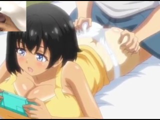 Anime Cums inside Hot Teens Pink Pussy while Playing Videogame
