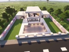 Modern mansion with pool / Minecraft Tutorial - Screenshot 16 of 16 - Minecraft