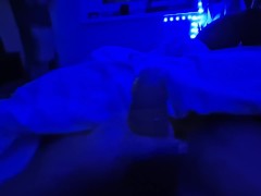 Masturbation with condom - hand job - orgasm