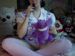 Pastel Goth Girl Vaping & Pussy Flashing 💜