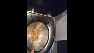 Peeing into a train toilet again
