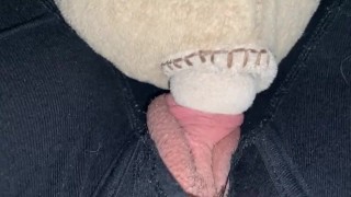 Peeping Clit Rubs Stuffie Hard