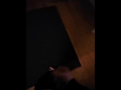 Jerking in the hostel lobby