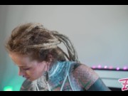 Preview 4 of Sexy TATTOO girl in lingerie Rough ANAL fuck, toys, dreadlocks, rough blowjob