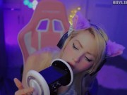 Preview 3 of ASMR Cute Ear Breathing Kissing Licking Tingles + Mouth Sounds LOOP