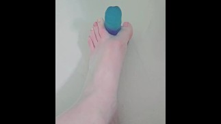 Blue Dil Between My Cute Little Painted Toes in Bath