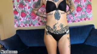 POV Goth Emo Aurora Anarchy Stripping for Casting Couch NewDaddies