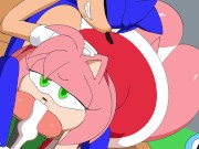 Preview 3 of Super Thicc Asses Pink Hedgehog Sucks and Fucked Big Blue COCK