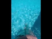 Preview 5 of Sliding my Bikini Bottoms off in the pool, shaved pussy