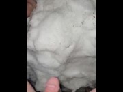 Preview 1 of Guy Pissing in Snow Compilation