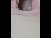 Preview 3 of A girl's uterus in sperm close-up
