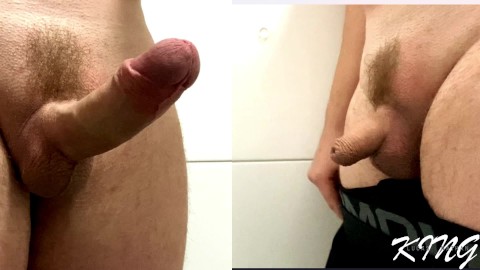 small dick hands free erection to big dick, grower not shower