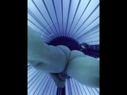 Preview 2 of Bodybuilder jerks off in tanning bed