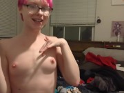 Preview 3 of Silly slut teasing tits and singing while folding clothes and hanging out with you
