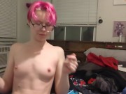 Preview 5 of Silly slut teasing tits and singing while folding clothes and hanging out with you