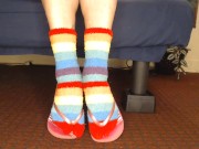 Preview 1 of Fuzzy Socks in Pink Flip Flops