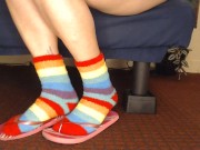 Preview 6 of Fuzzy Socks in Pink Flip Flops