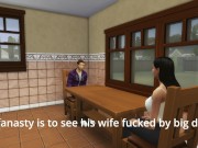 Preview 1 of MEGA SIMS- Cuckhold husband sets hot Latina wife up with big dick boss (Sims 4)
