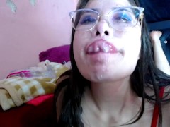 The depraved baby spits a condom! slut deepthroat