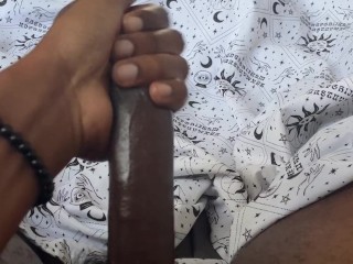 SNICKERS stroking my dick in bed and talking dirty
