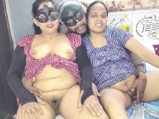 Preview 2 of Threesome fucking of cheerful Devrani-Jethani after licking pussy