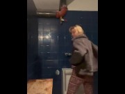 Preview 1 of Cute blonde alt girl pisses in public urinal
