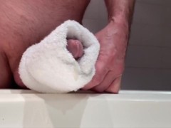 jerking off through towels