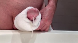 jerking off through towels