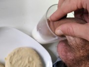 Preview 3 of 🇺🇸🇬🇧Very Dirty Boy I Prepare a Special Breakfast for You, Milk and Palm Tree with Cum Cream