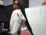 Preview 6 of Sexy Ebony College Teacher Study Session Seduces Her College Student