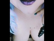 Preview 4 of JOI POV Goth Mommy Plugs Your Ass and Lets you Cum Deep Inside Her