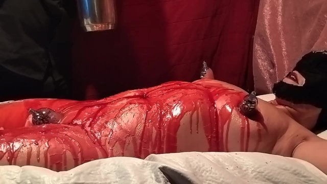 Watch Bondage Video:Lady Shock - Full body candle wax