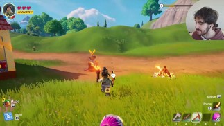 让粉红色头发的女孩分享床 - Lego Fortnite Gameplay 2