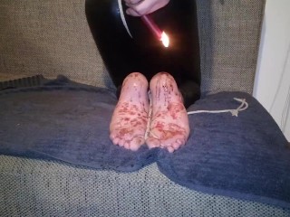 Candle Wax Feet Fun