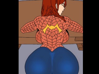 Spider Girl getting Fucked by Huge Dick. |doggystyle |hentai |cartoon