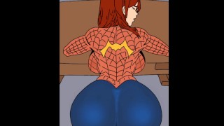 巨大なペニスに犯されるスパイダーガール。|ドギースタイル |変態 |漫画