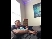 Preview 3 of Big Don Reading a Book Than Decides To Jack His Thick Dick!