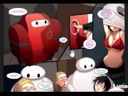 Preview 3 of Two busty girls fuck a robot for lack of sex with humans