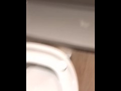 Peeing against mirror