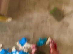 sissy pig kept chained up in its pigpen for chav mistress angel Scarlett black