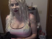 Preview 2 of My MILF Huge BOOBS Blonde Step Mom Kinzy Jo Caught Me Watching Her Old Porn Video
