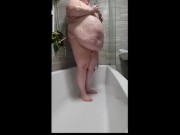 Preview 4 of Naughty British BBW fucks herself with shower hose