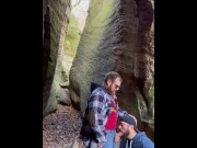 Preview 4 of Ginger takes his hiking for some public play